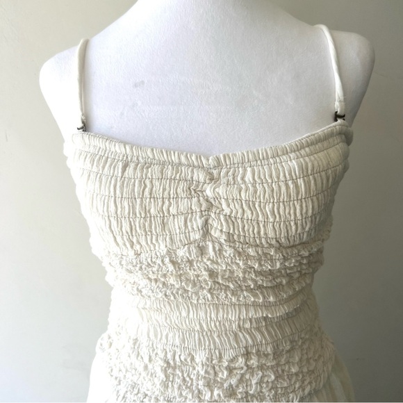 Free People Cream Smocked Asymmetrical Sundress - Picture 7 of 12